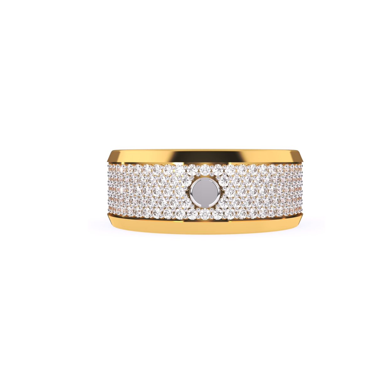 Vintage Round Diamond 14K Gold Ring For Men